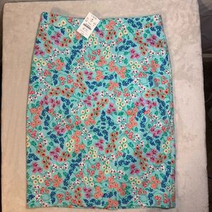 J.Crew Floral Pencil Skirt Mint Garden Print NWT Size 0 Spring